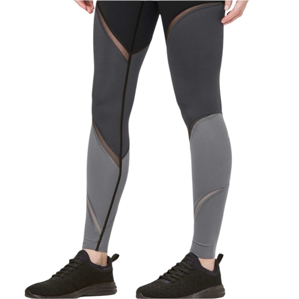 Lululemon Colour Me Ombré Tights Gray Obsidian Mesh Size 10 28” - Picture 2 of 9